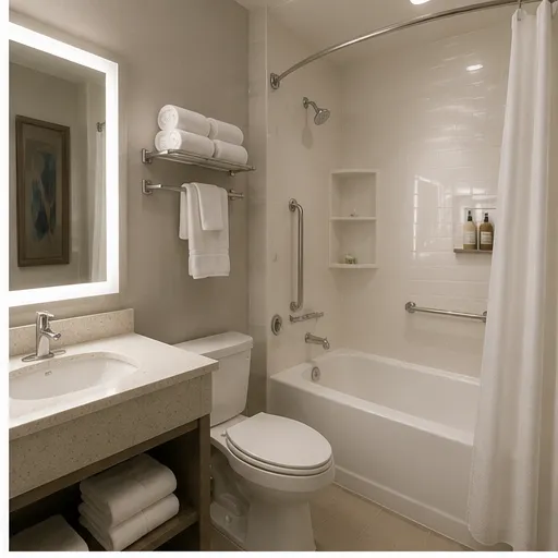 Hotel guest bathroom bathtub refinishing by BathMasters on the Gulf Coast